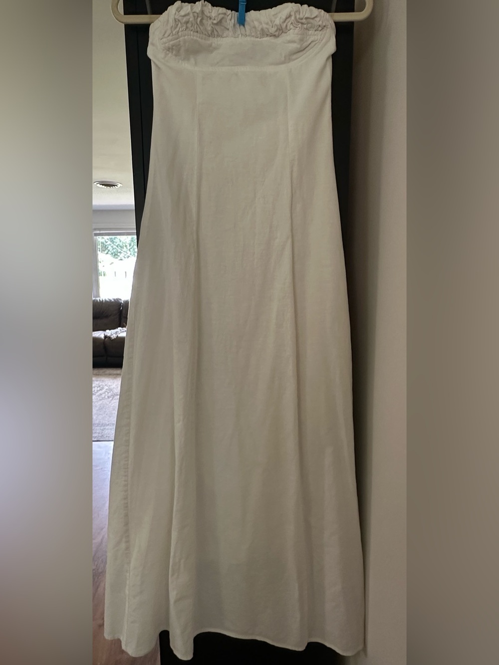 Women's Strapless A-Line Maxi dress in white